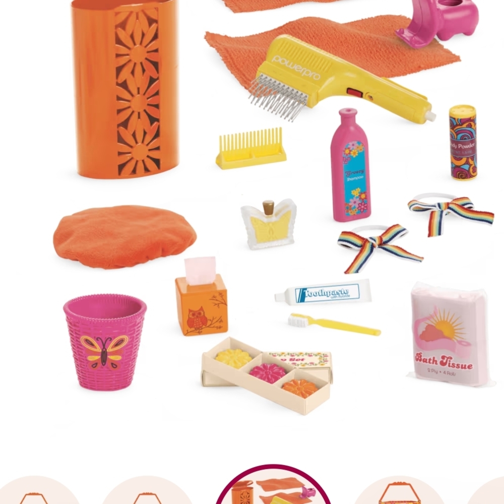 The American Girl Doll Groovy Bathroom Set With All Accessories - Picture 2 of 13